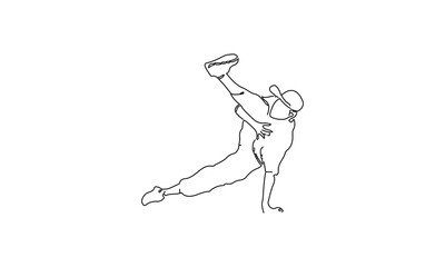 Breakdancer in Motion – Minimalist One Line Street Dance Illustration