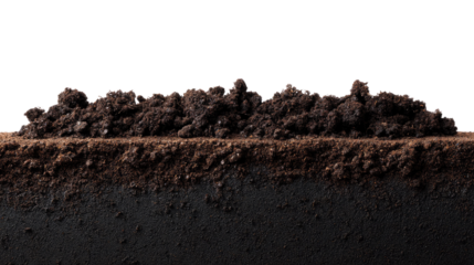 Dark Earth and Soil: A detailed view of dark, rich earth, showcasing the texture of fertile soil, evoking a sense of life and the potential for growth.
