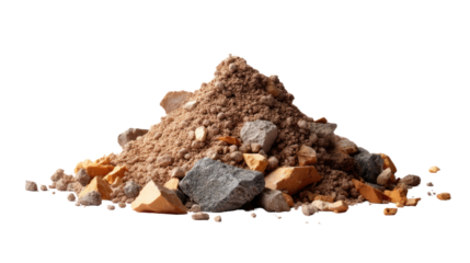 Pile of Earth and Rock: A collection of raw materials, earth and rock, a symbol of nature's building blocks, resting in the image.