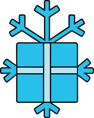 Obraz premium gift snowflake icon on transparent background