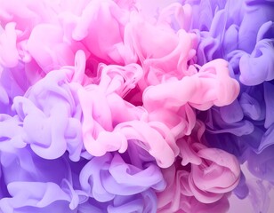 Abstract image of pink and purple ink swirling in water