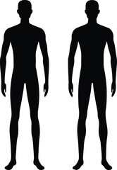 stylish young man in suit silhouette with hands in pocket vector illustration