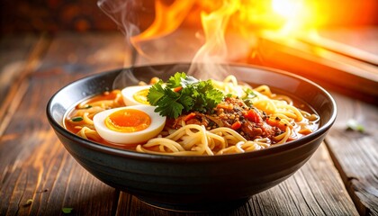 Steaming Bowl of Delicious Ramen Noodles