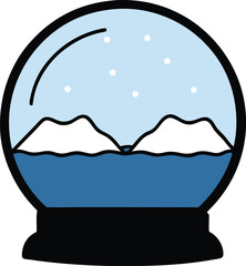 silhouette snow globe icon on transparent background