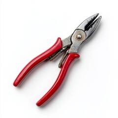 Obraz premium Close-up shot of a red handle plier tool, sharp, sturdy and ready to use