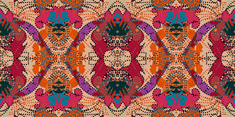 Fototapeta premium Abstract Textured Background with Ornate Pattern. Seamless batik Design. ornament seamless wallpaper.Elegant Ornate Surface Texture. Organic Repetitive Background.Modern Decorative 