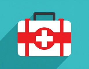 Flat style medical kit icon