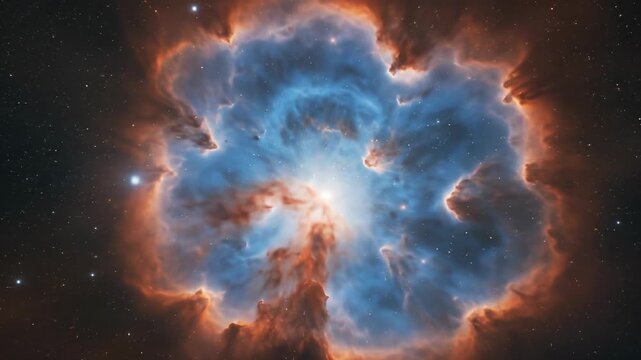 Stunning Carina Nebula: Vibrant Blue and Red Gas Clouds Erupting in Starry Cosmos