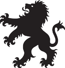 Royal Heraldic Lion Crest Silhouette Bundle