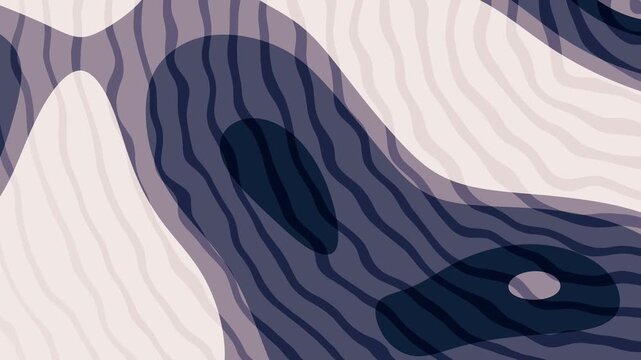 Twilight Sky Gradient Abstract topographic map animation with wavy lines and shapes in cool shades of blue and white
