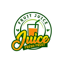 Naklejka premium Healthy Fresh Fruit Juice Logo Vector 