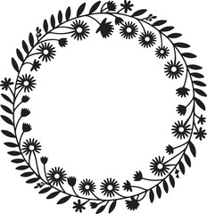 Obraz premium Floral Wreath Happy Birthday Vector Design