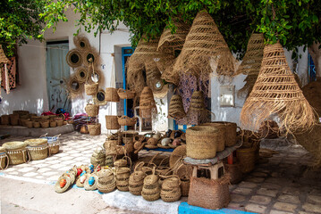 View of a street in Hergla, a village in central Tunisia