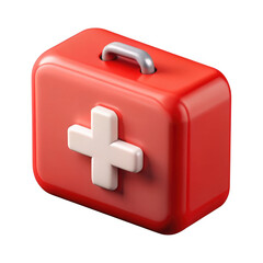 Fototapeta premium 3d rendered red first aid kit isolated on transparent background