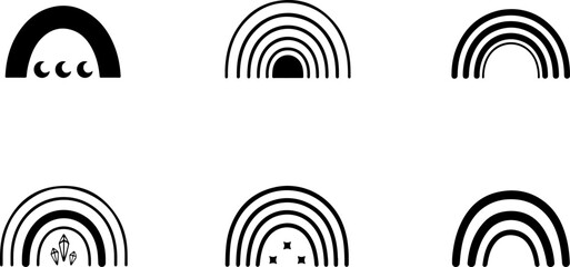 Minimalist Boho Rainbow Silhouette Vector Bundle