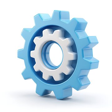 Blue and White Gear Illustration
