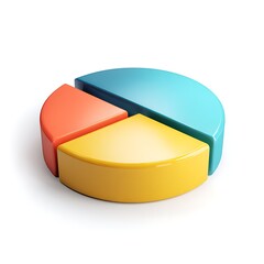 Fototapeta premium Colorful 3D Pie Chart on White
