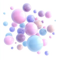 A cluster of pastel-colored spheres in a soft, 3D arrangement