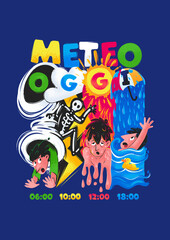 illustration of daily weather forecasts for Italy