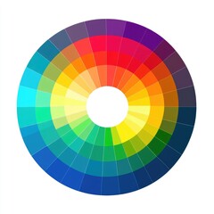 Circular color wheel with a spectrum of hues