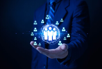 
Human resource development concepts, customer service information exchange, leadership, resources, policies, suggestions, professional teams, recruitment, digital technology 