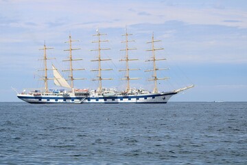 Five-masted ship off the coast of Rovinj