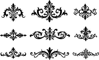 Ornamental Vintage Flourish Vector Design Elements Set" bundle 