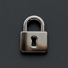 Fototapeta premium Shiny Silver Padlock on Dark Background