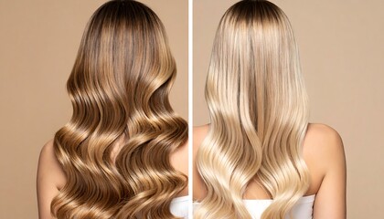 Woman's hair, light brown and blonde