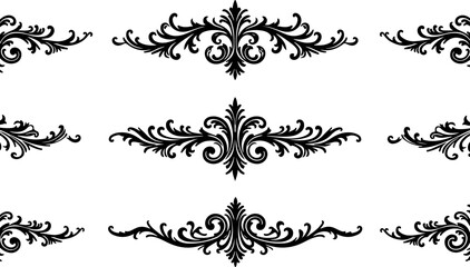 Obraz premium Ornamental Vintage Flourish Vector Design Elements Set