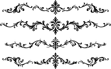 Obraz premium Ornamental Vintage Flourish Vector Design Elements Set