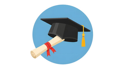 Graduation Cap and Diploma Celebrating Academic Achievement