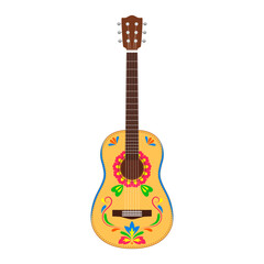 Obraz premium Vector illustration of Hispanic Guitar on transparent background