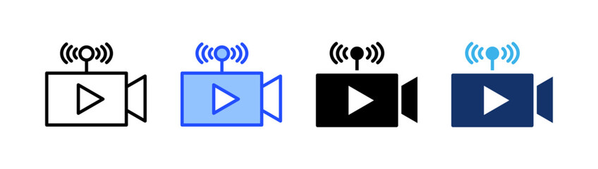 Livestream Icon Collection With Multiple Styles