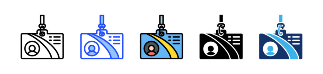 Id Card Icon Collection With Multiple Styles