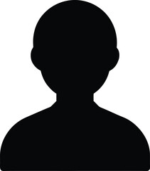 Black silhouette of a person's head and shoulders on white background vector