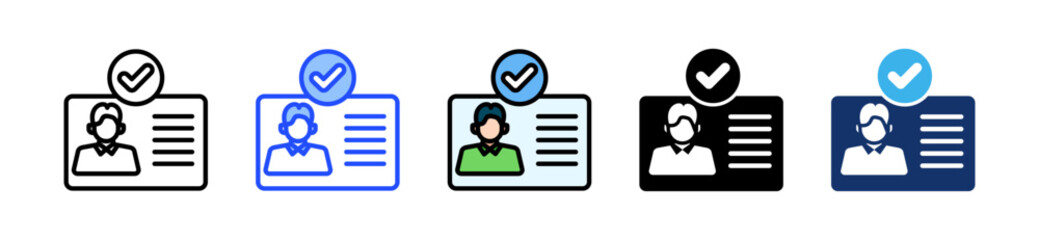 Id Verification Icon Collection With Multiple Styles