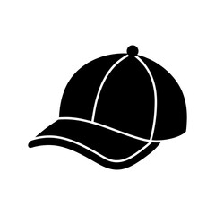 Cap silhouette icon in flat casual style white background modern headwear vector for apparel themes