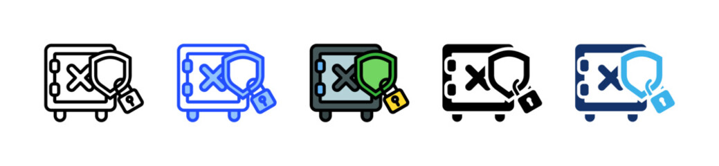 Secure Data Vault Icon Collection With Multiple Styles