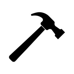 Hammer silhouette icon for builder and tools construction vector perfect for repair and industrial use  