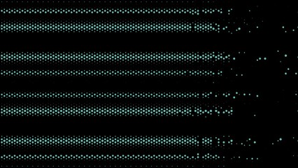 Minimalist abstract background with turquoise pointillism-style stripes made of fine dots on a clean surface.