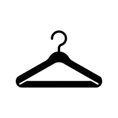 Hanger silhouette icon in wardrobe style minimal vector perfect for fashion storage and clothing design