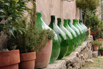 Still life with bottles in Hum, Croatia