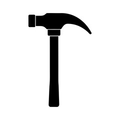 Nail and hammer silhouette icon in workshop style perfect for construction repair and tool-related visuals  