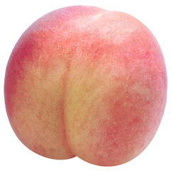 Hakuho pink Peach on white background, Peach premium fruit isolate on white with clipping path PNG File.