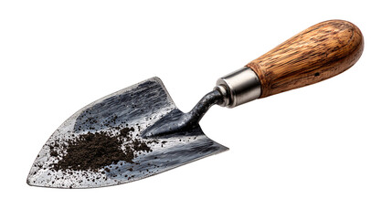 Gardening Trowel with Soil Isolated on Transparent Background