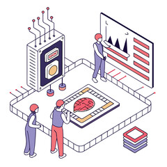 business people with graph