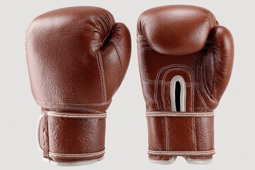 Brown Leather Boxing Gloves Pair