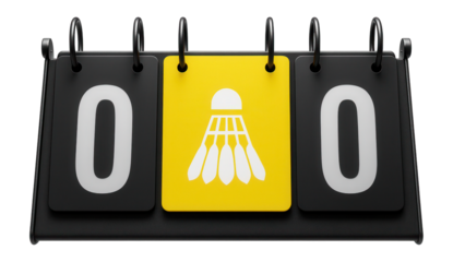 Tabletop scorekeeper with sliding panels for badminton tournaments