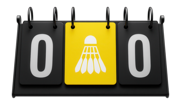 Tabletop scorekeeper with sliding panels for badminton tournaments